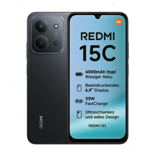 موبايل Xiaomi Redmi 15C – 6+128 جيجابايت، شاشة 6.9 بوصة 120Hz، معالج MediaTek Helio G81 Ultra، كاميرا 50MP وشاحن متضمن