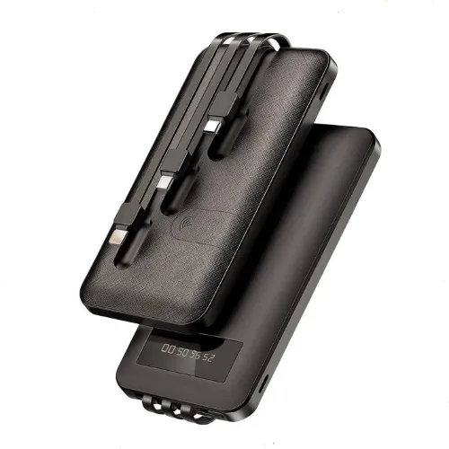باور بانك Earldom ET-PB41 بسعة 10000mAh – شحن سريع، 3 كابلات مدمجة وشاشة LCD