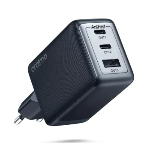 شاحن Oraimo GaN OCW-E111T بقدرة 65 وات و3 منافذ للشحن السريع للهواتف والأجهزة المتوافقة – اطلبه الآن