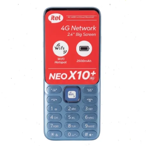موبايل زراير ايتل نيو ايكس 10 itel Neo X10 4G يدعم واي فاي - يعمل يوتيوب وتيك توك وفيسبوك مباشرة - شريحتين اتصال - شاشة 2.4 بوصة - منفذ Type-C