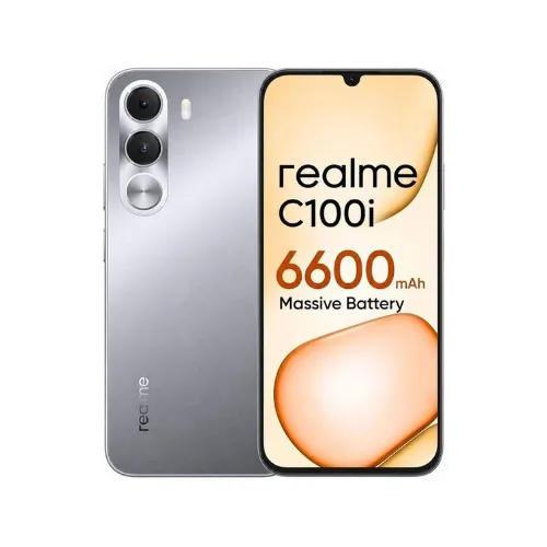 هاتف realme C100i 4G ثنائي الشريحة – ذاكرة RAM بسعة 4 جيجابايت وتخزين 64 جيجابايت وكاميرا مدعومة بالذكاء الاصطناعي وأداء سريع ونظام Android وتجربة است