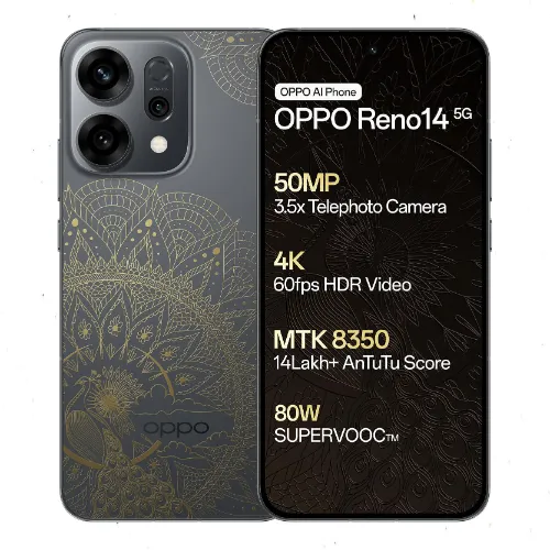 موبايل اوبو رينو 14 OPPO Reno 14 5G لون اخضر فوريست رام 12 جيجابايت تخزين 256 جيجابايت - شاشة AMOLED 6.59 بوصة 120 هرتز - كاميرا 50 ميجابكسل بتقريب 3.