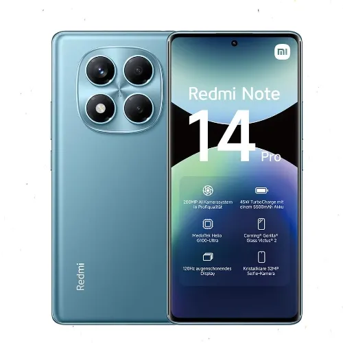 هاتف Xiaomi Redmi Note 14 Pro - مساحة 512 جيجا – كاميرا - AI بدقة 200 ميجابكسل، بطارية 5500mAh، كاميرا سيلفي 32MP