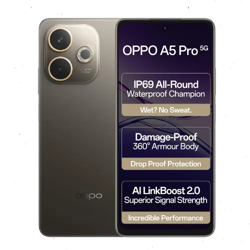 موبايل OPPO A5 Pro 5G – رام 8 جيجابايت، تخزين 256 جيجابايت، شاشة HD+ ‏120Hz، شحن سريع 45 واط
