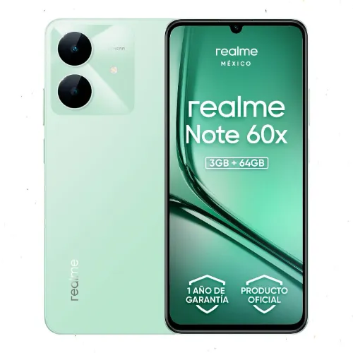 موبايل Realme Note 60X ثنائي الشريحة – شاشة 6.74 بوصة 90Hz، بطارية 5000mAh، معالج ثماني النواة، كاميرا 8MP، IP54