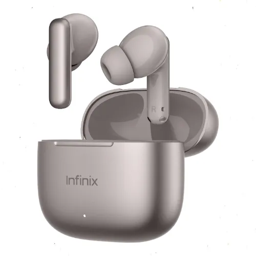 سماعات انفينيكس بدز N4 برو Infinix Buds N4 Pro XE32 اللون الرمادي التيتانيوم - إلغاء ضوضاء نشطة ANC حتى 36 ديسيبل - 6 ميكروفونات ذكاء اصطناعي - بلوتوث