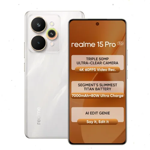 هاتف realme 15 Pro 5G – بطارية 7000mAh، شاشة HyperGlow 4D Curve+ مقاس 6.8 بوصة بتردد 144Hz