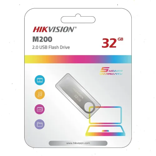 فلاشة يو اس بي هيكفيجن Hikvision M200 سعة 32 جيجابايت HS-USB-M200(STD) - USB 2.0 - هيكل معدني متين مقاوم للصدمات - نقل بيانات سريع ومستقر