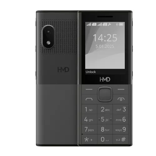 هاتف HMD 150 Music بشاشة 2.4 بوصة وبطارية 2500 مللي أمبير قابلة للإزالة وبلوتوث 5.0 وكاميرا خلفية QVGA وراديو FM ومشغل MP3 ومنفذ USB Type-C وتصميم متي